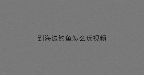 到海边钓鱼怎么玩视频(海边钓鱼入门)