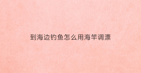 到海边钓鱼怎么用海竿调漂(到海边钓鱼怎么用海竿调漂视频)