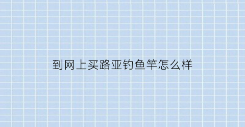 到网上买路亚钓鱼竿怎么样