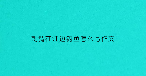 刺猬在江边钓鱼怎么写作文(刺猬河可以钓鱼吗)