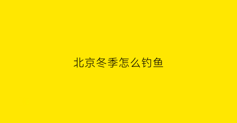 北京冬季怎么钓鱼