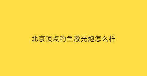 北京顶点钓鱼激光炮怎么样(北京顶点激光炮那个型号好用)