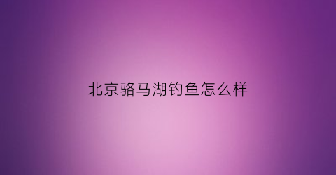 “北京骆马湖钓鱼怎么样(北京骆马湖钓鱼怎么样好玩吗)