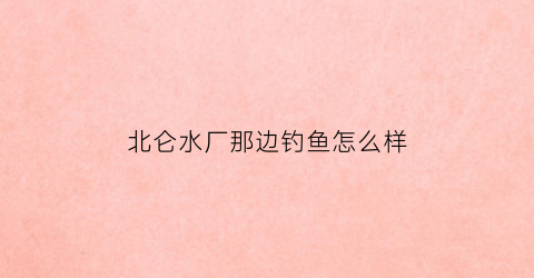 北仑水厂那边钓鱼怎么样(北仑水厂那边钓鱼怎么样啊)