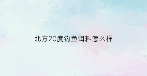 北方20度钓鱼饵料怎么样