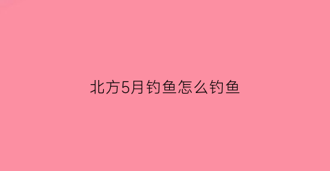 “北方5月钓鱼怎么钓鱼(北方五月份野钓鲤鱼用什么饵料)