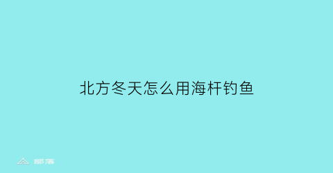 北方冬天怎么用海杆钓鱼