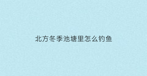“北方冬季池塘里怎么钓鱼(北方冬季能钓什么鱼)