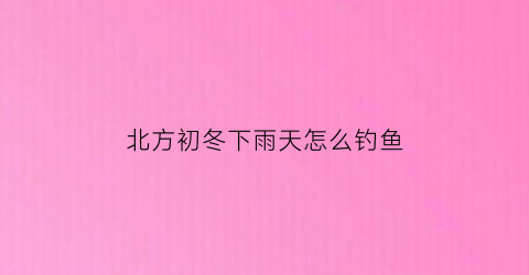 北方初冬下雨天怎么钓鱼(北方天冷了怎么钓鱼)