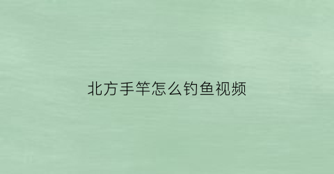 “北方手竿怎么钓鱼视频(北方野钓视频)