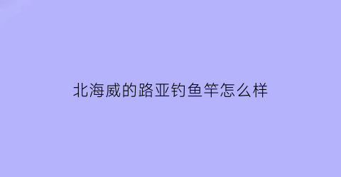 北海威的路亚钓鱼竿怎么样(广西北海路亚地点)