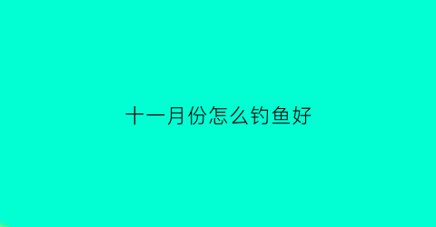 “十一月份怎么钓鱼好(十一月份钓鱼什么时间钓最好)