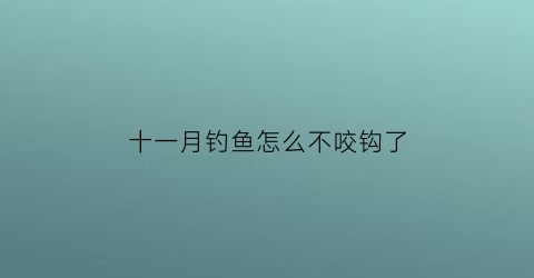 “十一月钓鱼怎么不咬钩了(11月钓鱼没口)