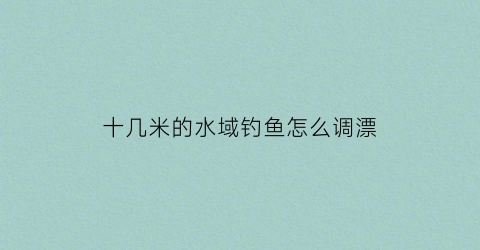 “十几米的水域钓鱼怎么调漂(十几米水深怎么调漂)