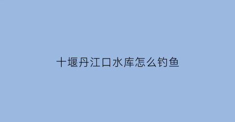 十堰丹江口水库怎么钓鱼(丹江口水库钓鱼收费吗2020年)