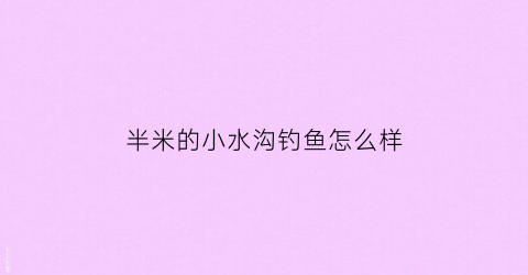 半米的小水沟钓鱼怎么样