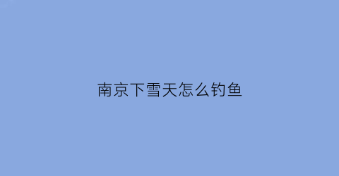 南京下雪天怎么钓鱼(南京下雪天最美的地方)