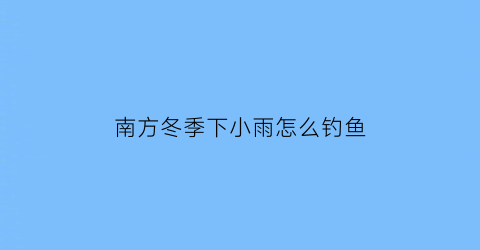 “南方冬季下小雨怎么钓鱼(南方冬季下小雨怎么钓鱼好)