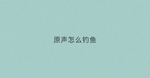 原声怎么钓鱼(怎么开始钓鱼原神)