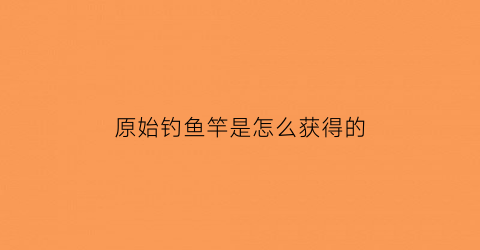 原始钓鱼竿是怎么获得的(初级钓竿在哪)