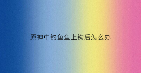 原神中钓鱼鱼上钩后怎么办(原神钓鱼鱼有什么用)