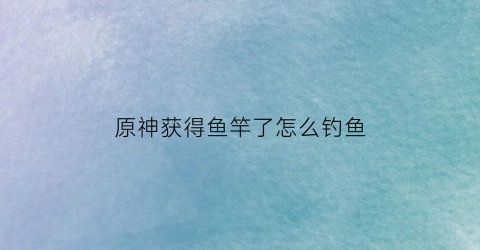 原神获得鱼竿了怎么钓鱼(原神如何获取钓鱼竿)