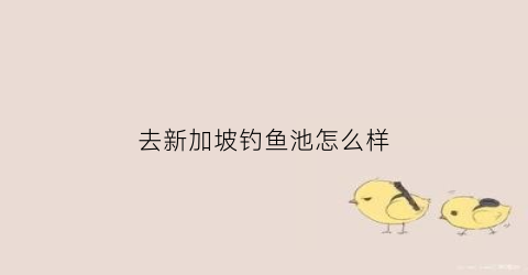 去新加坡钓鱼池怎么样(去新加坡钓鱼池怎么样啊)