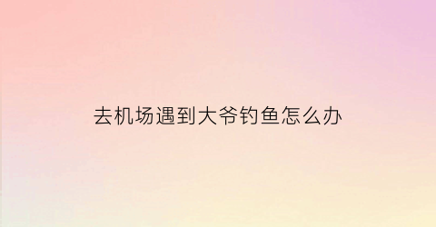 去机场遇到大爷钓鱼怎么办(飞机场钓鱼是啥意思)