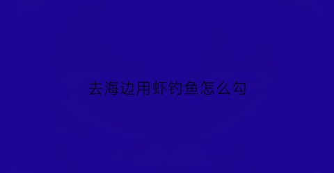 去海边用虾钓鱼怎么勾(用海虾钓鱼的挂钩方法)