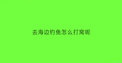 “去海边钓鱼怎么打窝呢(去海边钓鱼怎么打窝呢图片)