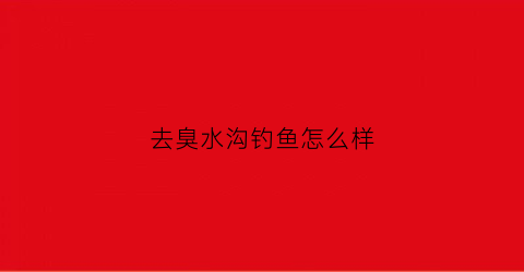 去臭水沟钓鱼怎么样(去除臭水沟的味道)