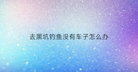 去黑坑钓鱼没有车子怎么办(黑坑钓不到鱼里面放了什么)