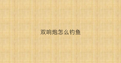 双响炮怎么钓鱼(双响炮1)