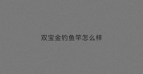 双宝金钓鱼竿怎么样(双宝鱼竿质量如何请网友评价)