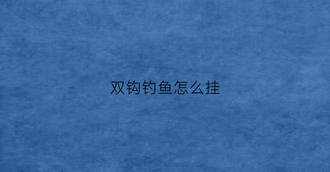 双钩钓鱼怎么挂(双钩挂饵调漂图解)