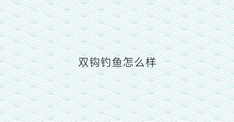 双钩钓鱼怎么样(钓鱼钩双钩)