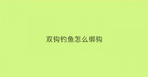 双钩钓鱼怎么绑钩(双钩鱼钩怎么绑到钓线上)