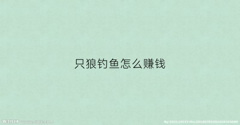 只狼钓鱼怎么赚钱(只狼钓鱼怎么赚钱最快)