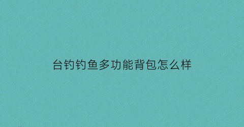 “台钓钓鱼多功能背包怎么样(多功能钓鱼提包)