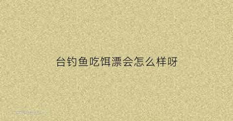 台钓鱼吃饵漂会怎么样呀