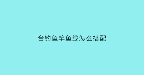 “台钓鱼竿鱼线怎么搭配(台钓竿线怎么使用)