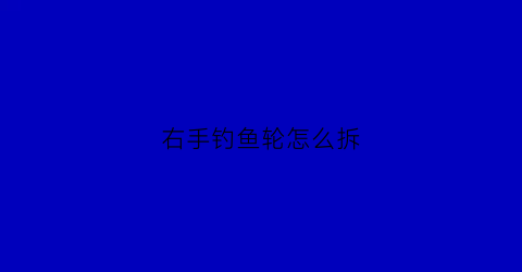 右手钓鱼轮怎么拆(钓鱼轮怎么拆图解)