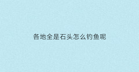 “各地全是石头怎么钓鱼呢(石头多的地方如何钓鱼)