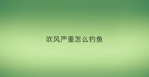 吹风严重怎么钓鱼(吹风是不是不好钓鱼)