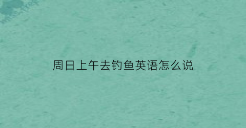 周日上午去钓鱼英语怎么说(在星期天的早上我去钓鱼)
