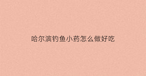 哈尔滨钓鱼小药怎么做好吃(钓鱼小药效果怎么样)