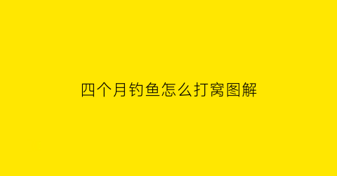 “四个月钓鱼怎么打窝图解(三四个月垂钓)