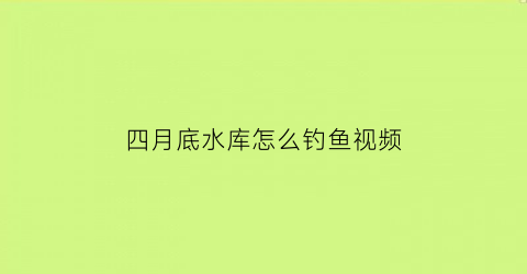 四月底水库怎么钓鱼视频(四月份水库钓鱼钓多深)