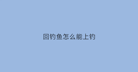 回钓鱼怎么能上钓(钓回锅鱼技巧)