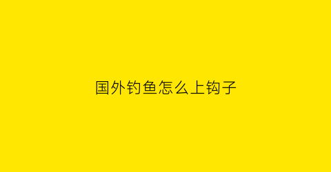 国外钓鱼怎么上钩子(国外钓鱼怎么上钩子的)
